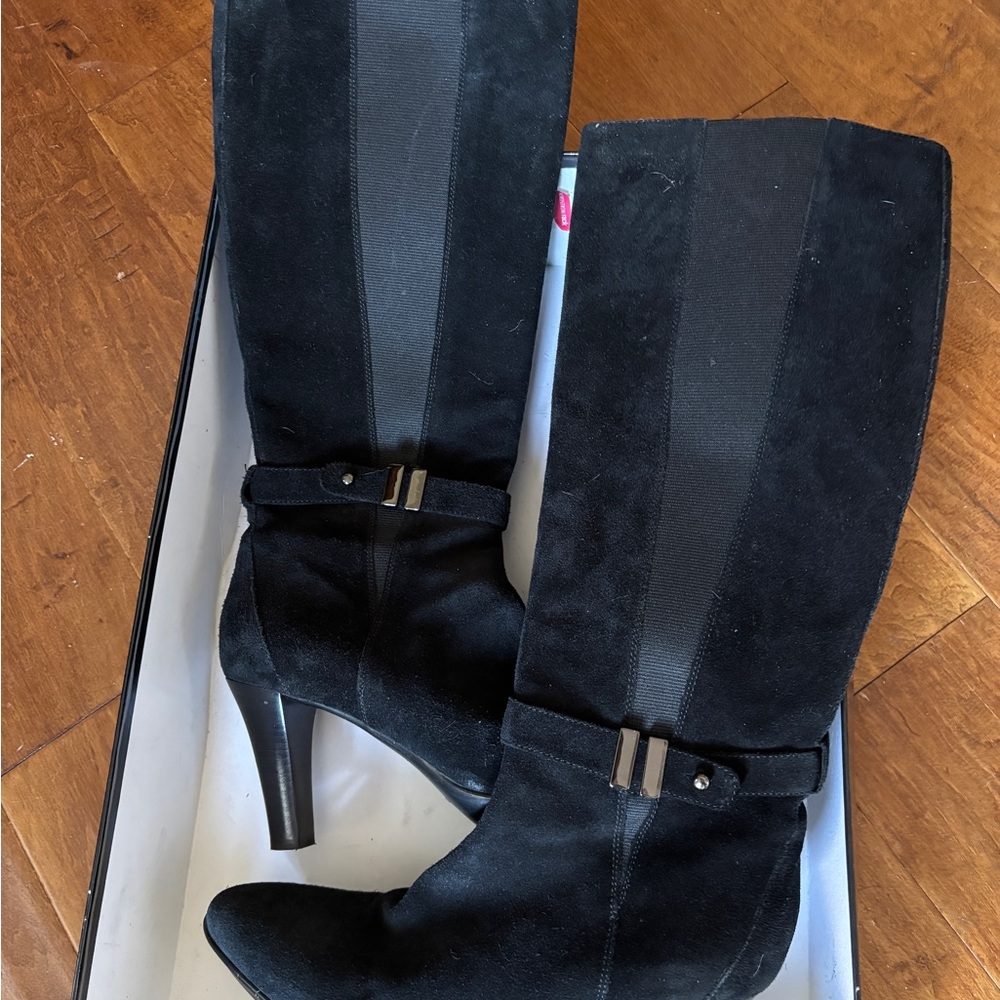 Aquatalia Boots Vera Gomma Black Suede 10